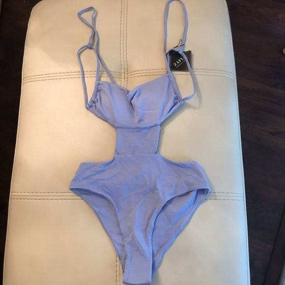 ZAFUL Textured Criss Cross Cutout One Piece Swimsuit NWT - Picture 4 of 9